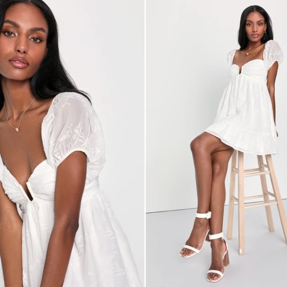 Lulus Dresses & Skirts - LULU's Bachelorette Engagement Bridal Shower Honeymoon Flowy Babydoll Mini Dress